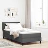 vidaXL Boxspringbett mit Matratze Dunkelgrau 200 x 100 cm Polyester