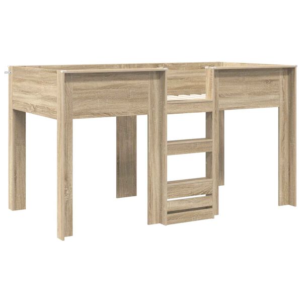 vidaXL Etagenbett f&uuml;r Kinder Sonoma-Eiche 100 x 200 cm Holzwerkstoff