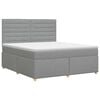 vidaXL Boxspringbett mit Matratze Hellgrau 140 x 190 cm Stoff