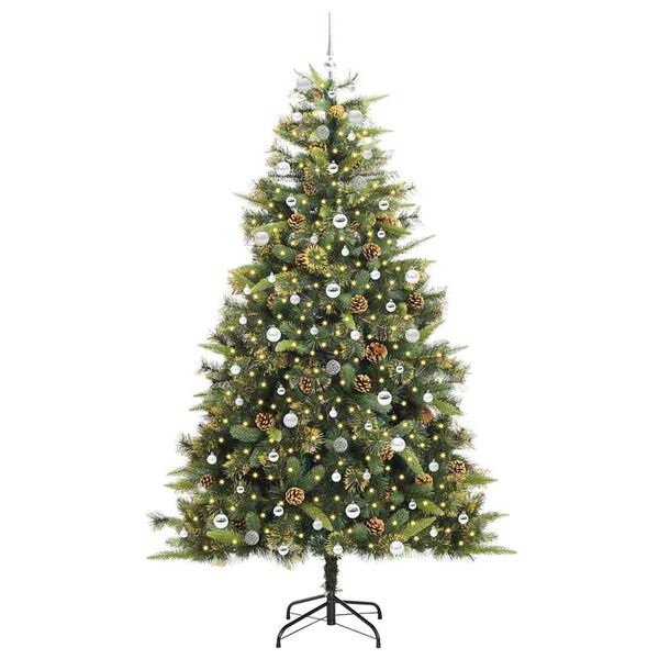 vidaXL K&uuml;nstlicher klappbarer Weihnachtsbaum mit Tannenzapfen 240 cm