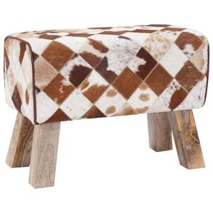 vidaXL Bank 60 x 30 x 45 cm Echtes Leder Braun-Patchwork