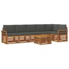 vidaXL Outdoor-Sofagarnitur 7 stk. Natur und Anthrazit Polyester