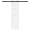 vidaXL Schiebet&uuml;r Wei&szlig; und Schwarz 61 x 198,5 cm Massives Kiefernholz