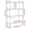 vidaXL Bücherregal 4 Böden Grau Sonoma 76x32x123 cm Holzwerkstoff