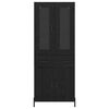 vidaXL Highboard Schwarz Eichen-Optik 69,5 x 34 x 180 cm Holzwerkstoff