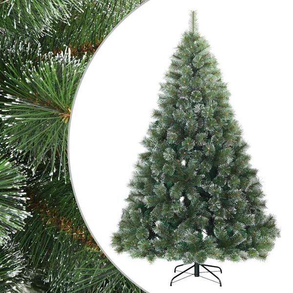 vidaXL K&uuml;nstlicher Scharnier-Weihnachtsbaum schneebedeckt Gr&uuml;n 210 cm
