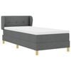 vidaXL Boxspringbett mit Matratze Dunkelgrau 100 x 200 cm Stoff