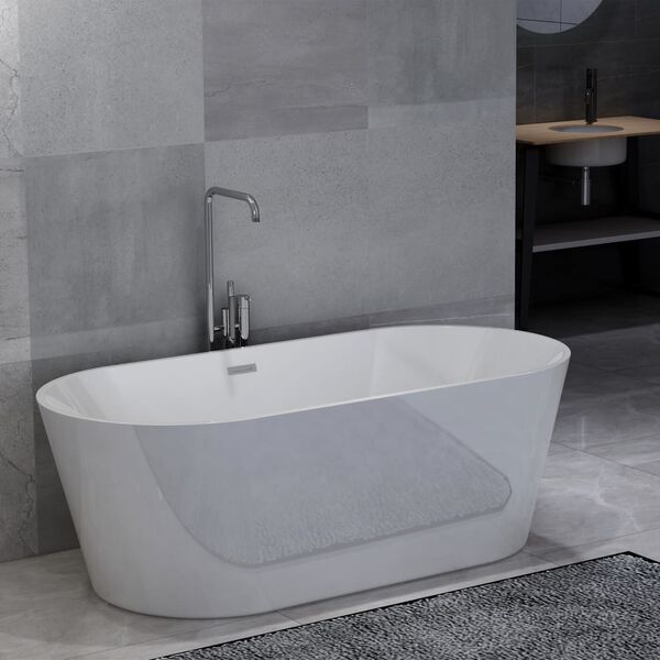 vidaXL Freistehende Badewanne Wei&szlig; Acryl 220 L