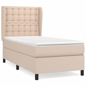vidaXL Boxspringbett mit Matratze Cappuccino-Braun 80x200cm Kunstleder
