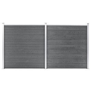 vidaXL Gartenzaun WPC 353&times;186 cm Grau