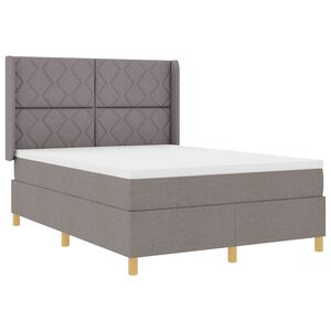 vidaXL Boxspringbett mit Matratze Taupe 160 x 200 cm Stoff