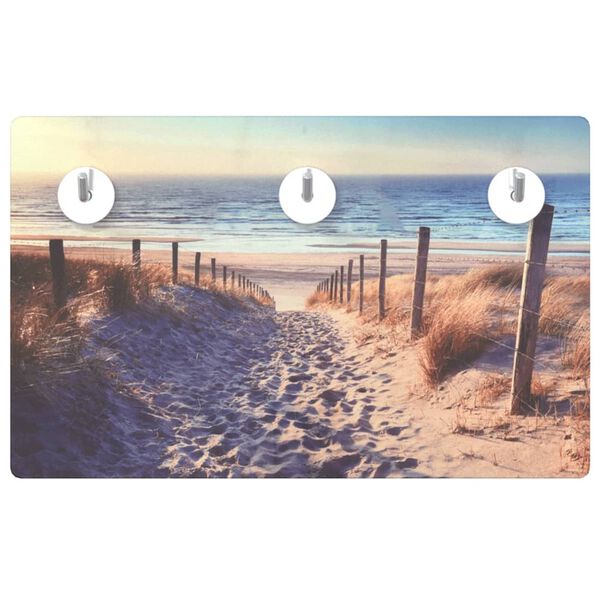 vidaXL Wandgarderobe 40x25 cm Hartglas Strand