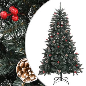 vidaXL K&uuml;nstlicher Weihnachtsbaum mit St&auml;nder Gr&uuml;n 150 cm PVC