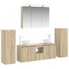 vidaXL Badezimmerm&ouml;bel-Set 6 pcs Sonoma-Eiche Ingenieurholz und Glas