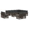 vidaXL Gartensofa-set 13 Stk. Grau und Dunkelgrau Poly-Rattan