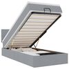 vidaXL Ottoman-Bett mit Matratze & LEDs Hellgrau 90x190 cm Stoff