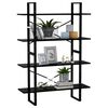vidaXL Bücherregal 4 Fächer Schwarz 100x30x140 cm Holzwerkstoff