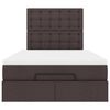 vidaXL Ottoman-Bett mit Matratze & LEDs Dunkelbraun 120x200 cm Stoff