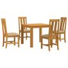 vidaXL Essgruppe 5 stk. Beige Massivholz Eiche
