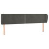 vidaXL Kopfteil mit Ohren Dunkelgrau 163x23x78/88 cm Samt