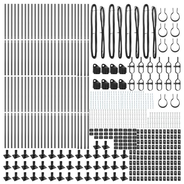 vidaXL Zaunpfosten Sonstiges 52 pcs Grau 3,2 x 3,2 x 68,5 cm Stahl