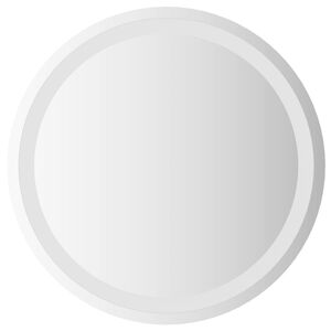 vidaXL LED-Badezimmerspiegel Transparent &Oslash; 50 cm Geh&auml;rtetes Glas