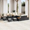 vidaXL Gartensofa-set mit Kissen 14 pcs Schwarz Poly Rattan