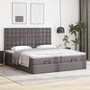 vidaXL Ottoman-Bett mit Matratzen Grau 200x200 cm Kunstleder