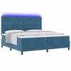 vidaXL LED Boxspringbett mit Matratze Dunkelblau 200 x 200 cm Stoff