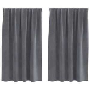 vidaXL Vorh&auml;nge 2 stk. Hellgrau 140 x 140 cm Samt