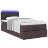 vidaXL Ottoman-Bett mit Matratze & LEDs Dunkelbraun 100x200 cm Stoff