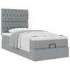 vidaXL Ottoman-Bett mit Matratze Hellgrau 100x200 cm Stoff