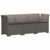 vidaXL 3-Sitzer Garten Sofa mit Kissen Rattan-Look PP Hellgrau