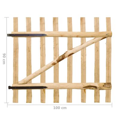 vidaXL Zauntor Einflügelig Haselnussholz 100x90 cm