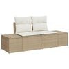 vidaXL Gartensofa-set mit Kissen 9 pcs Beige Poly-Rattan