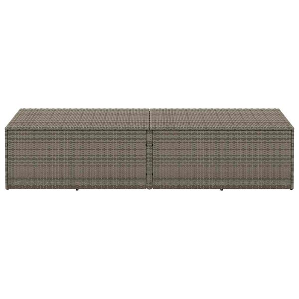 vidaXL Garten-Auflagenbox Grau 220x50x58 cm Poly Rattan