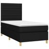 vidaXL Boxspringbett mit Matratze & LED Schwarz 90x200 cm Stoff