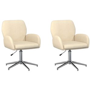 vidaXL B&uuml;rost&uuml;hle 2 Stk. 54 x 58 x 90 cm Creme Stoff