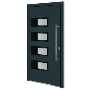 vidaXL Haust&uuml;r Anthrazit 100x200 cm Aluminium und PVC