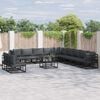 vidaXL Gartensofa-set mit Kissen 12 pcs Schwarz Aluminium