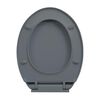 vidaXL Toilettensitz mit Absenkautomatik Quick-Release Grau Oval