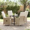 vidaXL Garten Essgruppe mit Kissen 5 pcs Beige Poly-Rattan