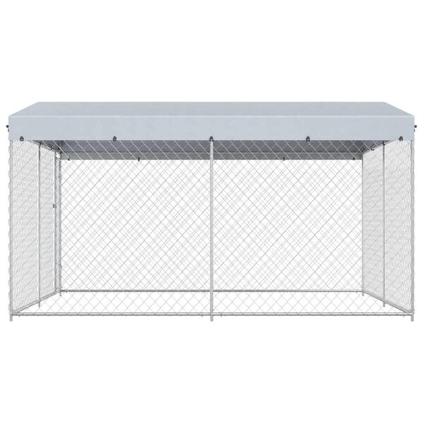 vidaXL Outdoor-Hundezwinger mit &Uuml;berdachung 382x382x225 cm