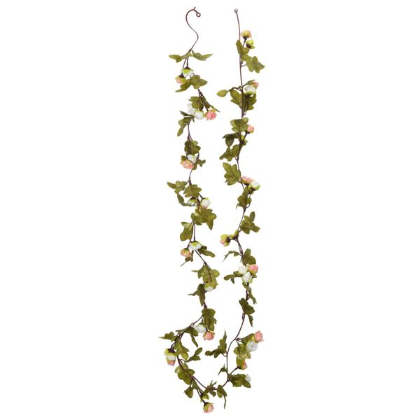 vidaXL Blumengirlanden Blumen 6 Stk. Champagnerfarben 215 cm