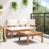 vidaXL Gartenbank 2 pcs Creme und Braun Massivholz Teak