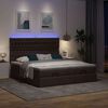 vidaXL Ottoman-Bett mit Matratzen & LEDs Dunkelbraun 160x200 cm Stoff