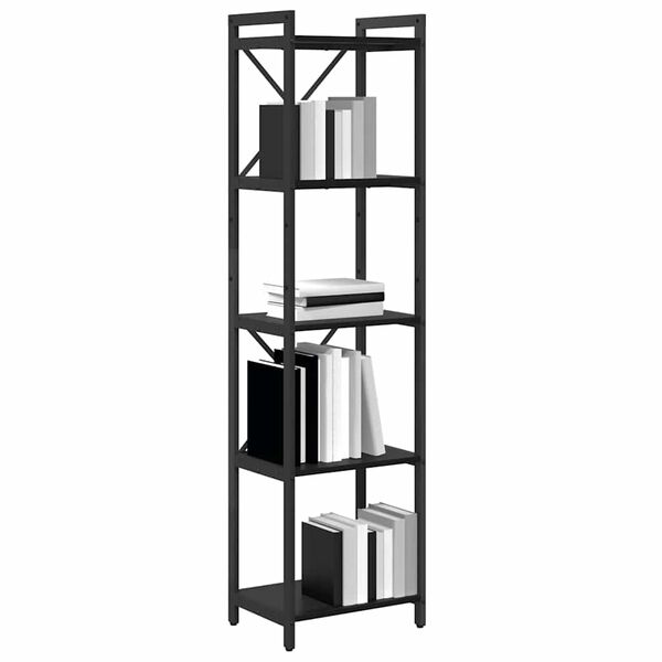 vidaXL B&uuml;cherregal Schwarz Eichen-Optik 40 x 30 x 155 cm Holzwerkstoff