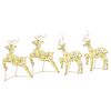 vidaXL LED Rentiere 4 stk. 80 LEDs Gold 44 x 18 x 65,5 cm PET