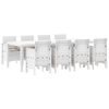 vidaXL Garten Essgruppe 9 pcs Hellgrau Polt Rattan