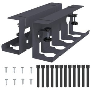 vidaXL Unter dem Schreibtisch Kabelmanagement Tray 2 Stk. Anthrazit